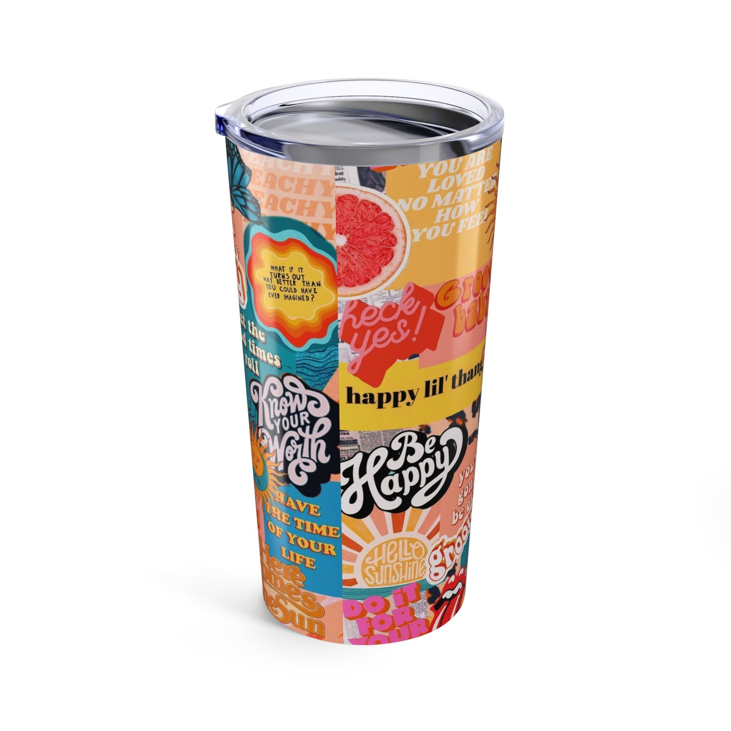 Vibrant Inspirational Tumbler | Groovy Travel Mug | Motivational Drinkware | Positive Vibes Cup | Gifts for Her | Summer Hydration