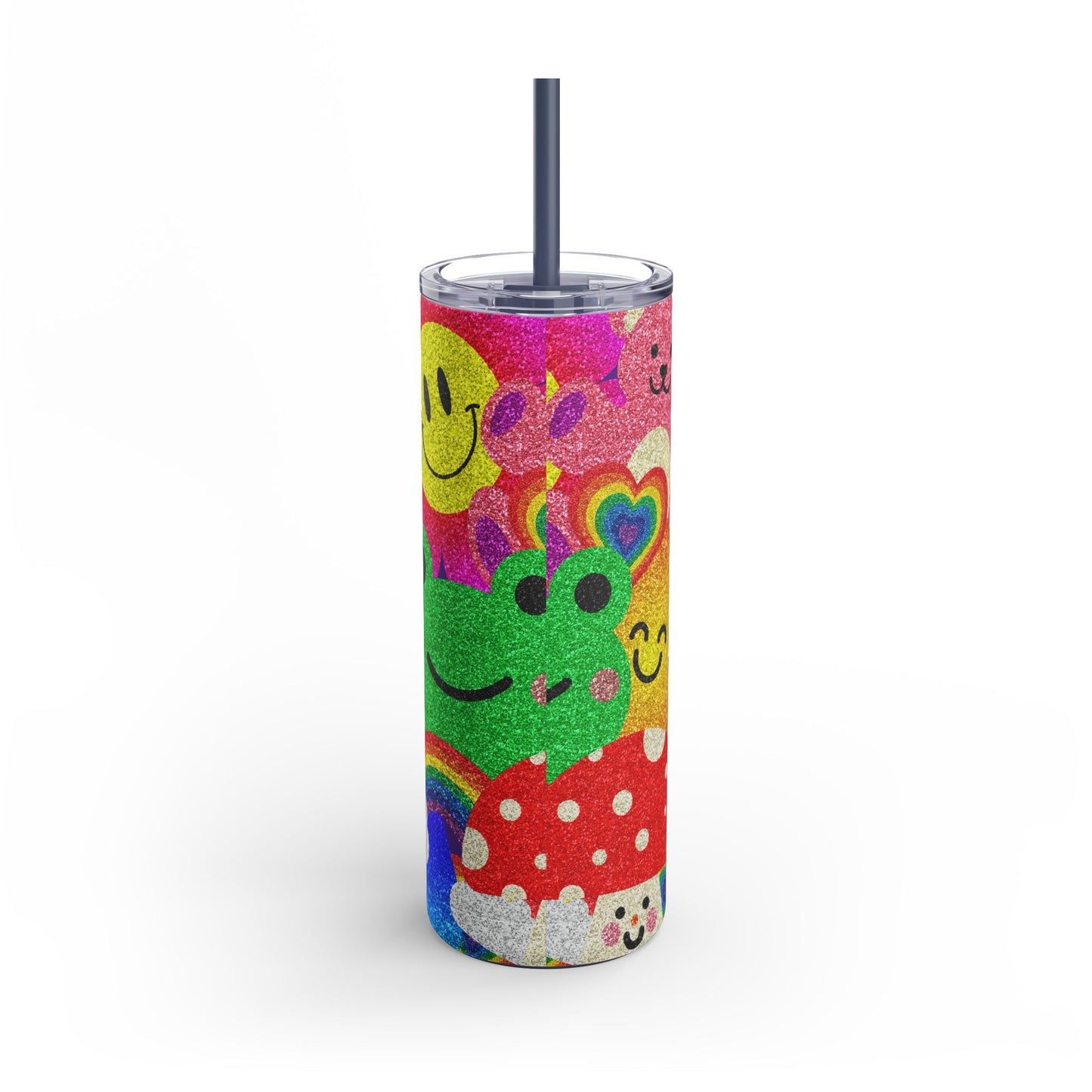 Colorful Glitter Smile Tumbler - 20oz | Fun Drinkware for Happy Vibes