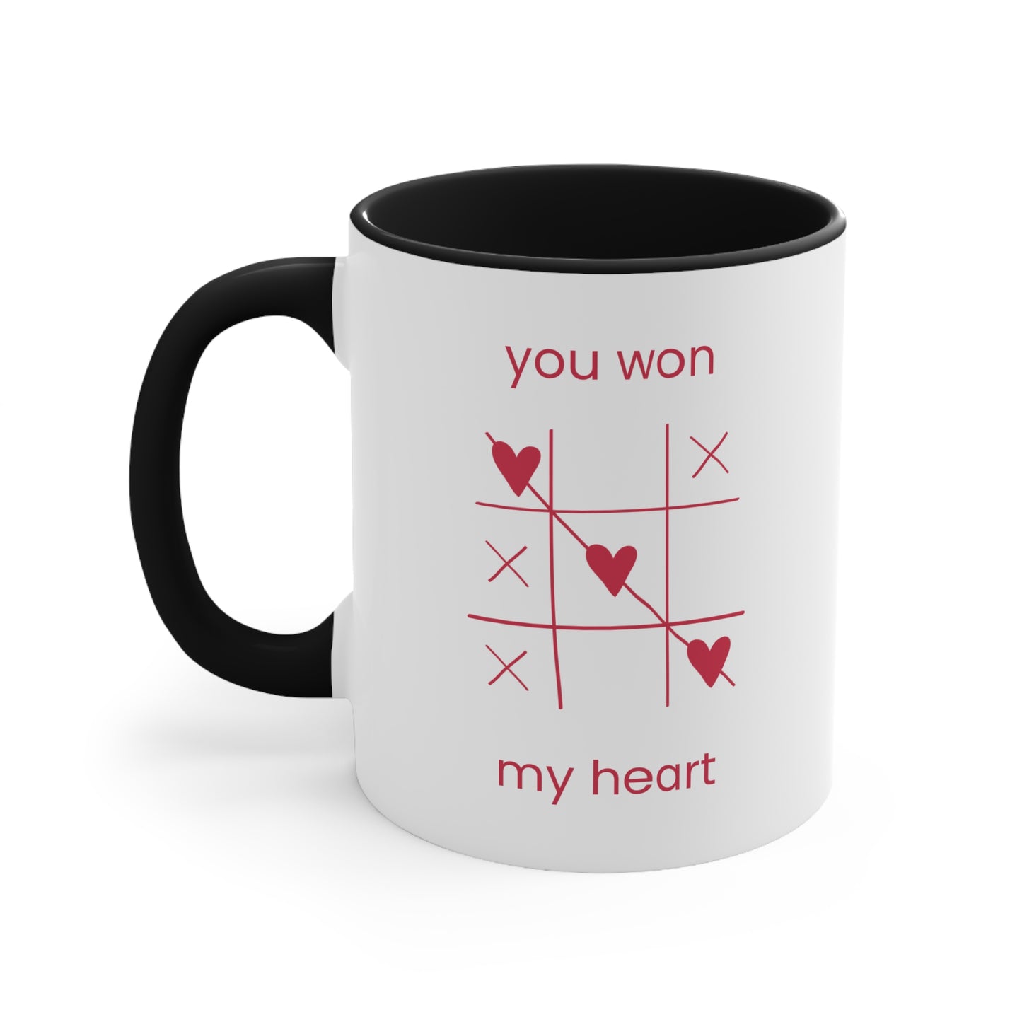 Cute Heart Winning Accent Mugs – Perfect for Valentine's Day, Gift for Him/Her, Coffee Lover, Romantic Morning Mug, Sweetheart Coffee Cup