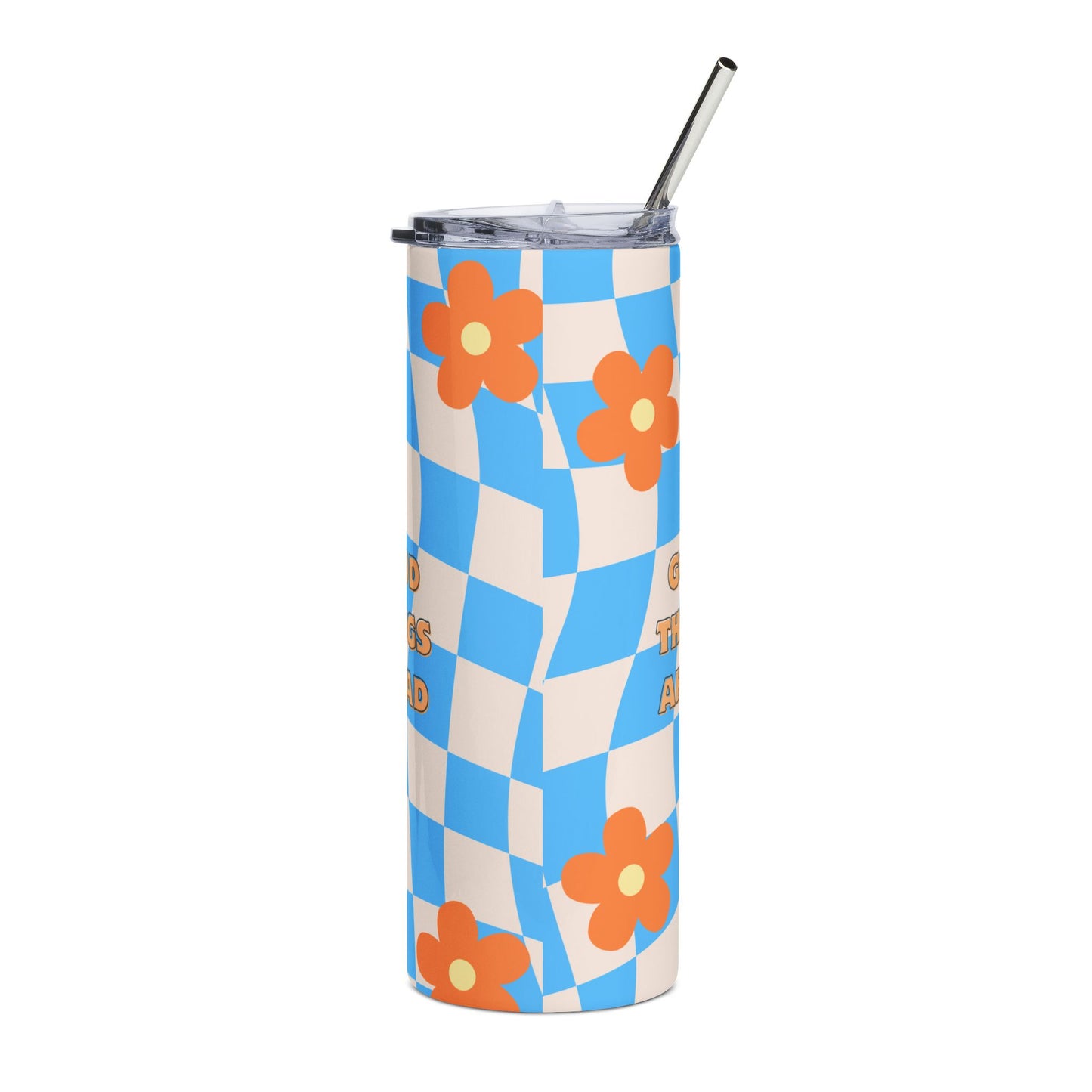 Good Things Ahead Stainless Steel Tumbler - 20oz Floral Travel Mug