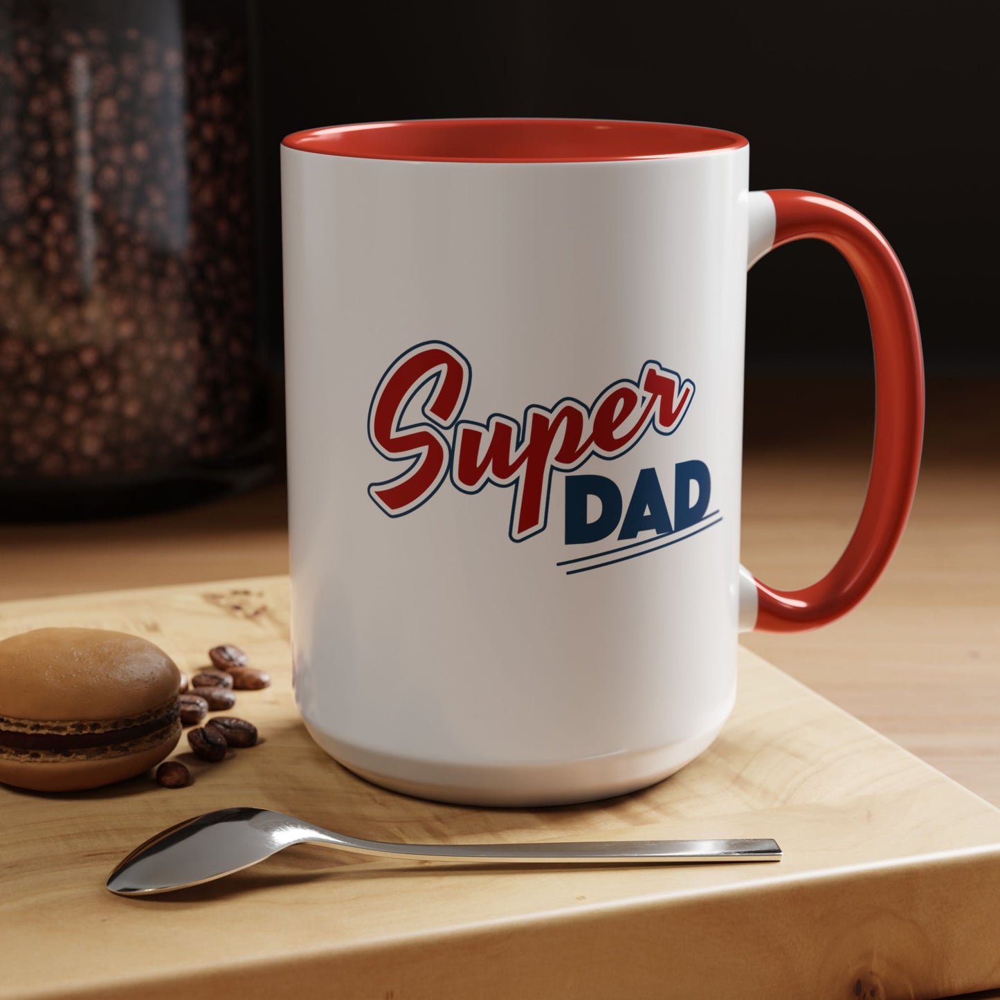 Super Dad Accent Coffee Mug, Gift for Dad, Father's Day Mug, Funny Coffee Cup, Superhero Dad Mug, Personalized Gift