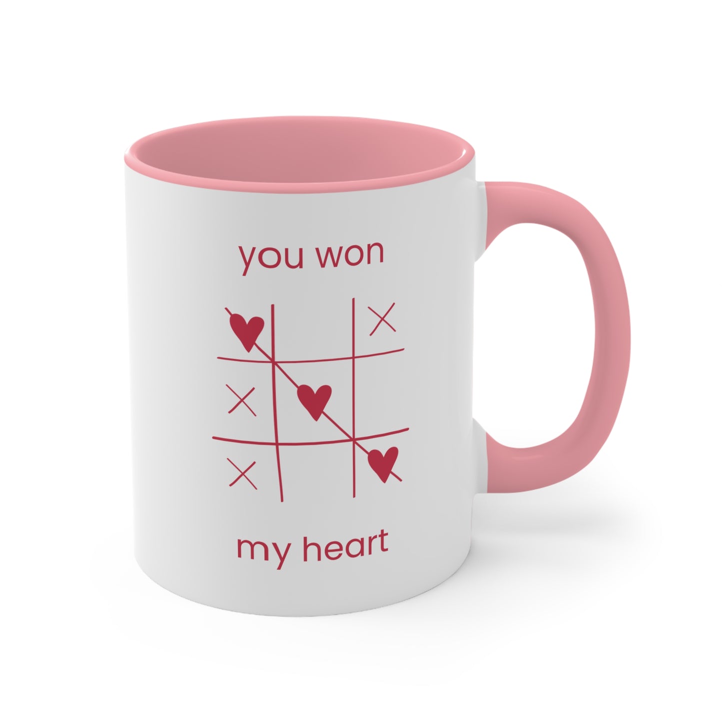 Cute Heart Winning Accent Mugs – Perfect for Valentine's Day, Gift for Him/Her, Coffee Lover, Romantic Morning Mug, Sweetheart Coffee Cup