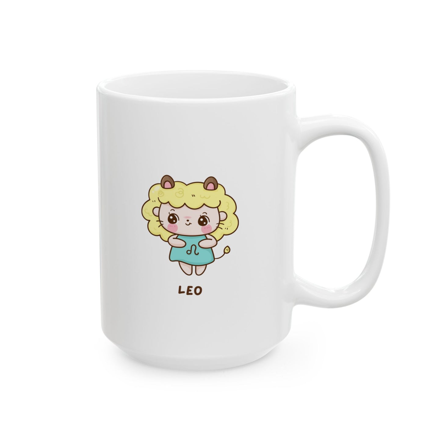 Cheerful Cartoon Character Ceramic Mug - Leo