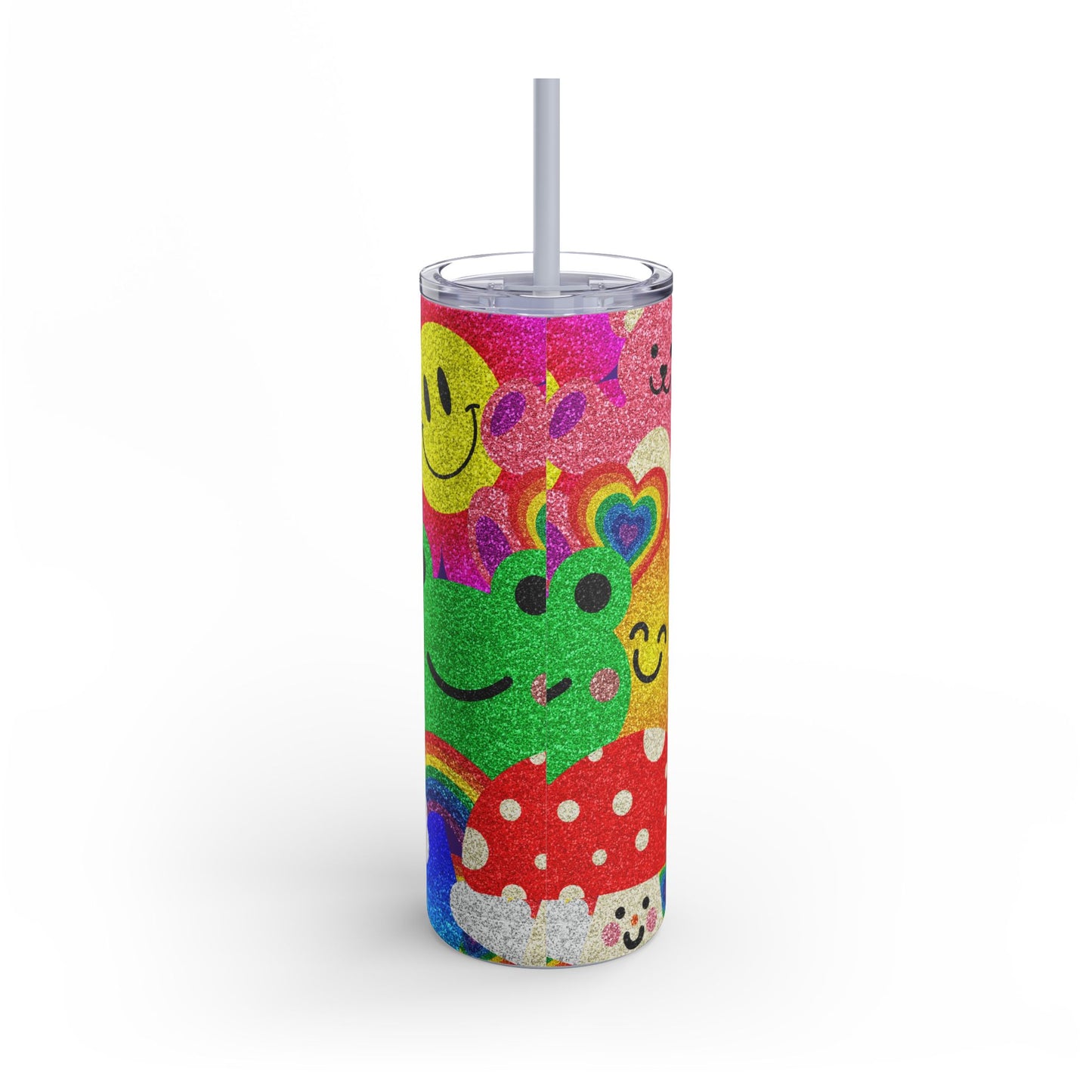 Colorful Glitter Smile Tumbler - 20oz | Fun Drinkware for Happy Vibes