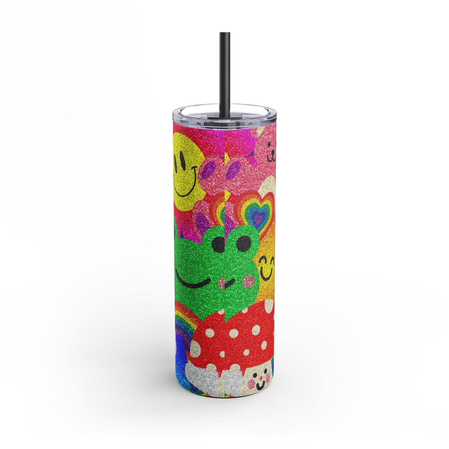 Colorful Glitter Smile Tumbler - 20oz | Fun Drinkware for Happy Vibes