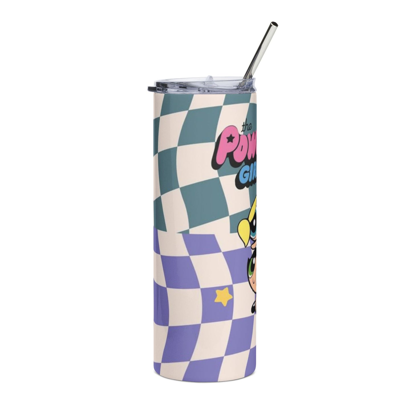 Powerpuff Girls Stainless Steel Tumbler, 20oz - Cute Travel Mug, Cartoon Drinkware, Birthday Gift, Eco-Friendly, Kids & Adults