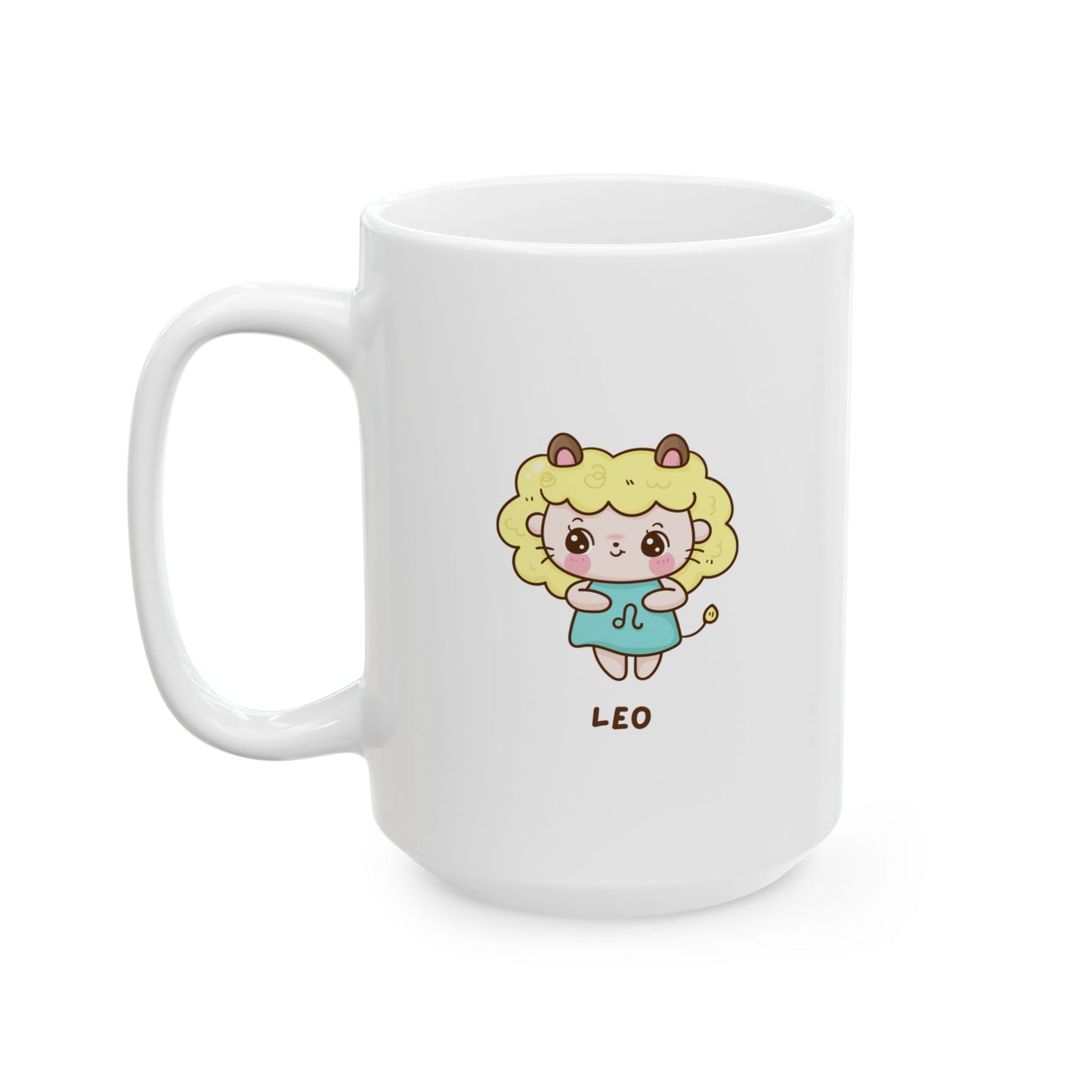 Cheerful Cartoon Character Ceramic Mug - Leo