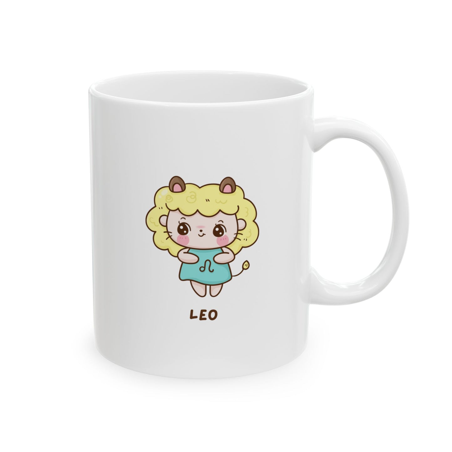 Cheerful Cartoon Character Ceramic Mug - Leo