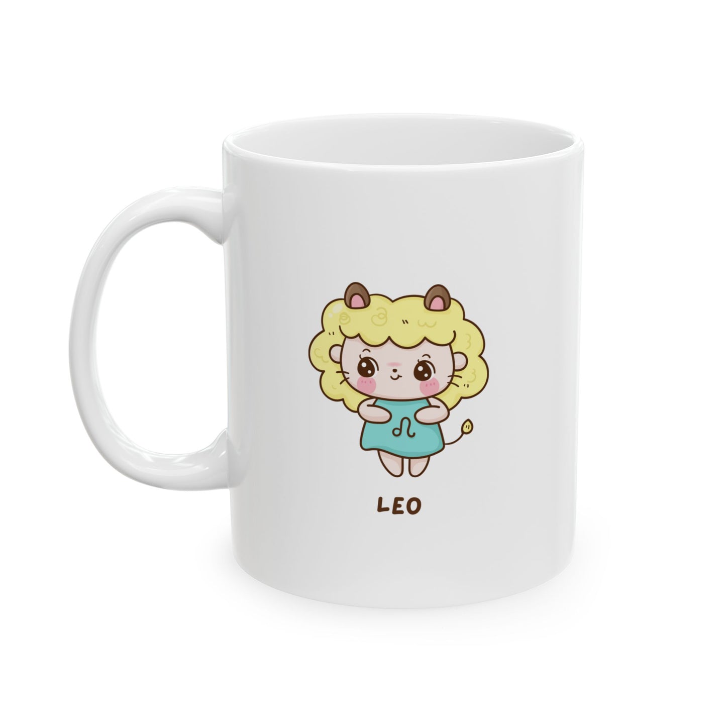 Cheerful Cartoon Character Ceramic Mug - Leo
