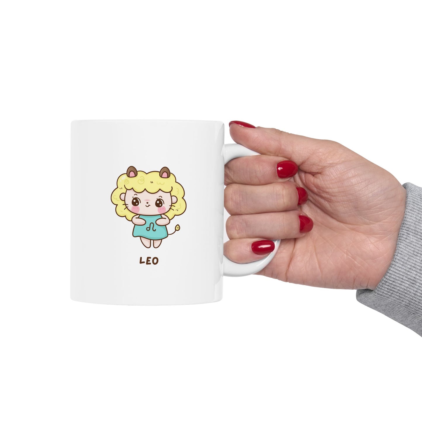 Cheerful Cartoon Character Ceramic Mug - Leo