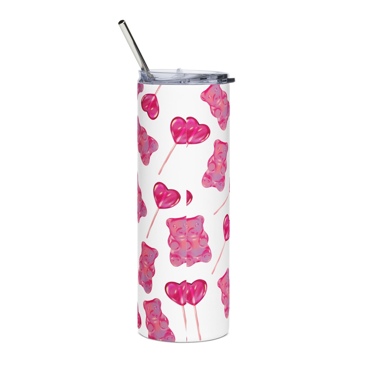 Cute Gummy Bear Stainless Steel Tumbler - 20oz, Fun Drinkware, Gift for Kids, Birthday Party Favor, Cute Beverage Holder, Valentine’s Day