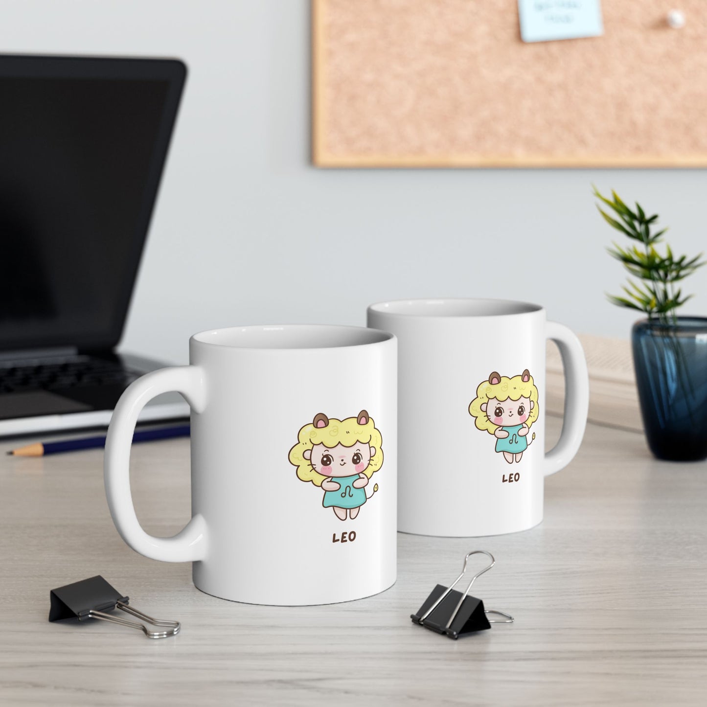 Cheerful Cartoon Character Ceramic Mug - Leo