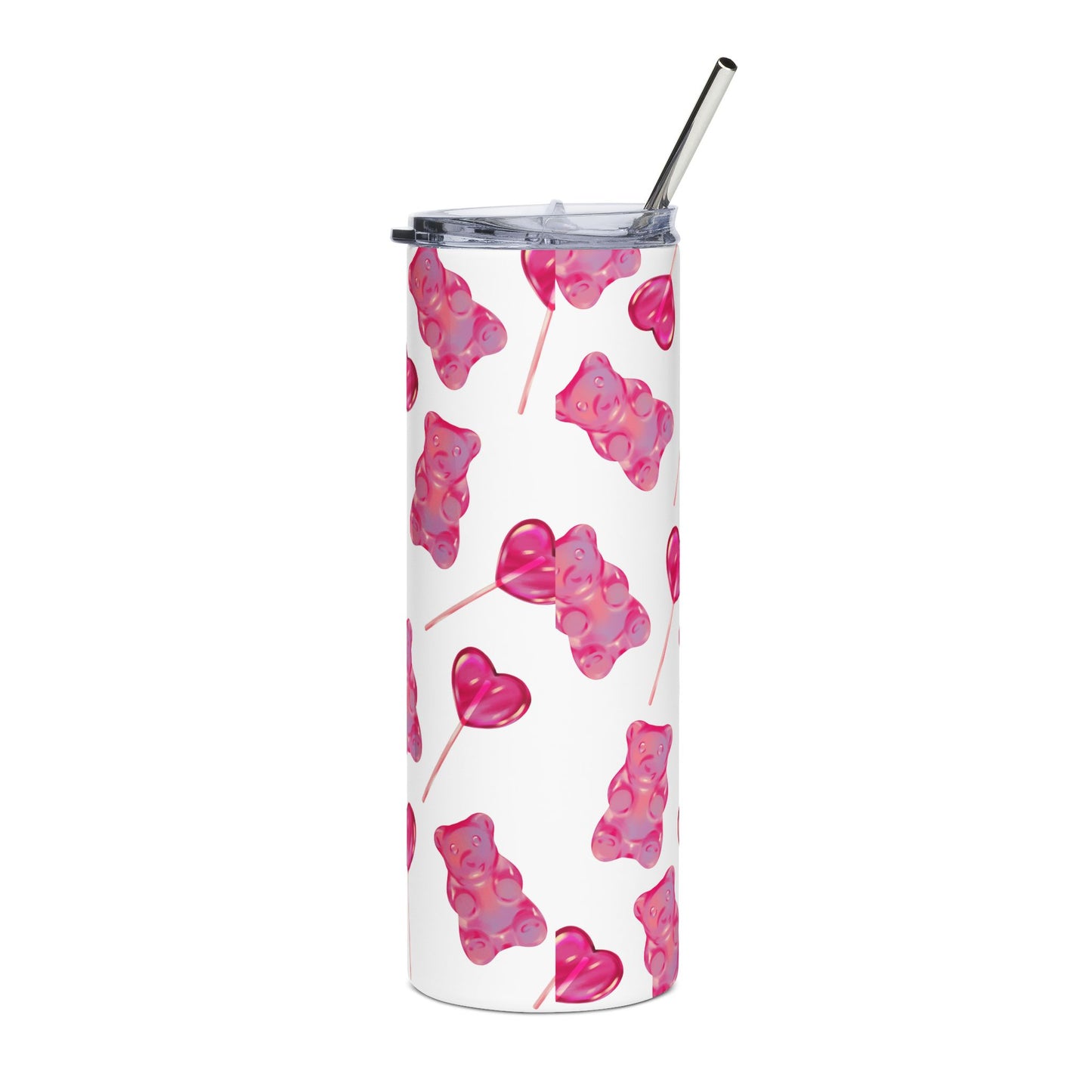 Cute Gummy Bear Stainless Steel Tumbler - 20oz, Fun Drinkware, Gift for Kids, Birthday Party Favor, Cute Beverage Holder, Valentine’s Day