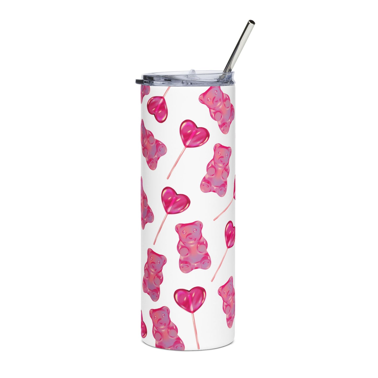 Cute Gummy Bear Stainless Steel Tumbler - 20oz, Fun Drinkware, Gift for Kids, Birthday Party Favor, Cute Beverage Holder, Valentine’s Day