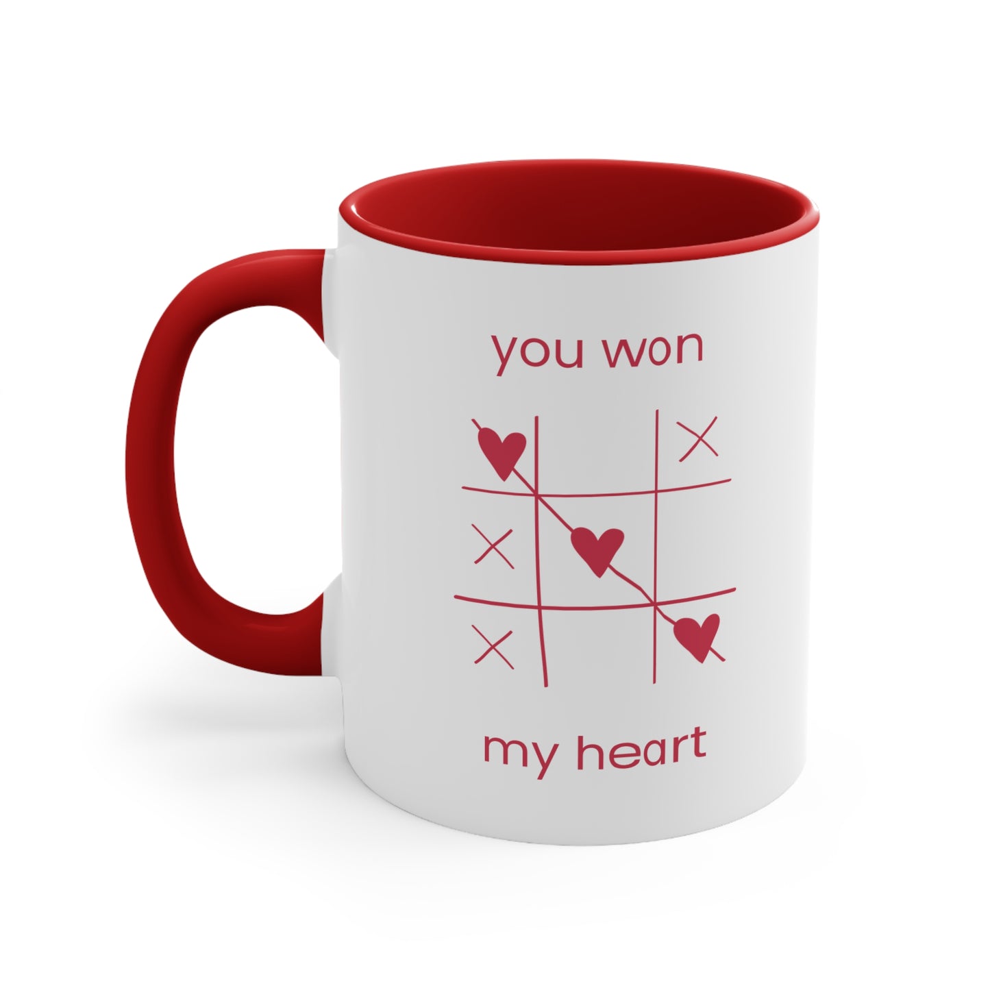 Cute Heart Winning Accent Mugs – Perfect for Valentine's Day, Gift for Him/Her, Coffee Lover, Romantic Morning Mug, Sweetheart Coffee Cup