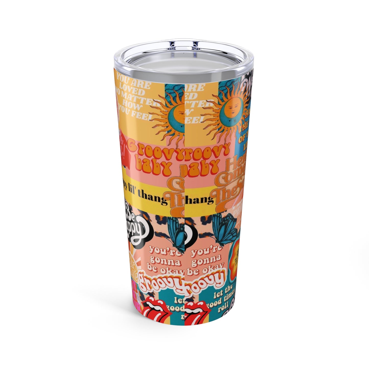 Vibrant Inspirational Tumbler | Groovy Travel Mug | Motivational Drinkware | Positive Vibes Cup | Gifts for Her | Summer Hydration