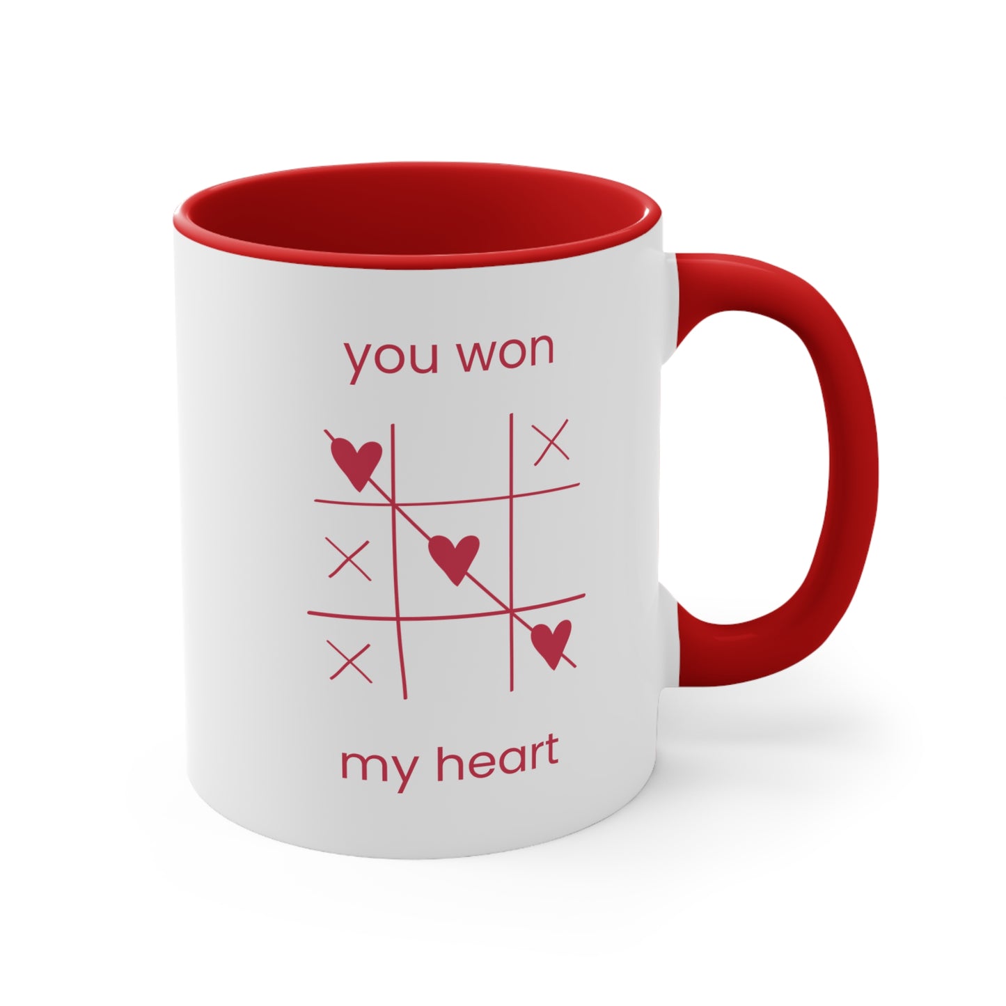 Cute Heart Winning Accent Mugs – Perfect for Valentine's Day, Gift for Him/Her, Coffee Lover, Romantic Morning Mug, Sweetheart Coffee Cup