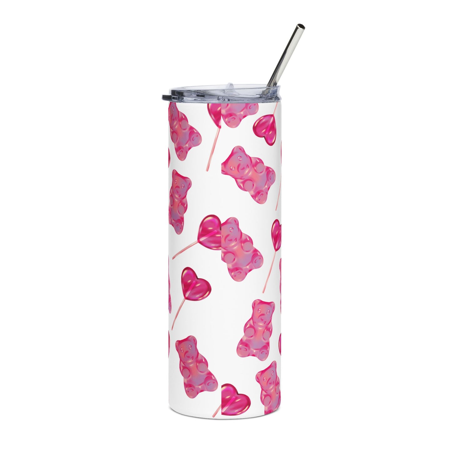 Cute Gummy Bear Stainless Steel Tumbler - 20oz, Fun Drinkware, Gift for Kids, Birthday Party Favor, Cute Beverage Holder, Valentine’s Day