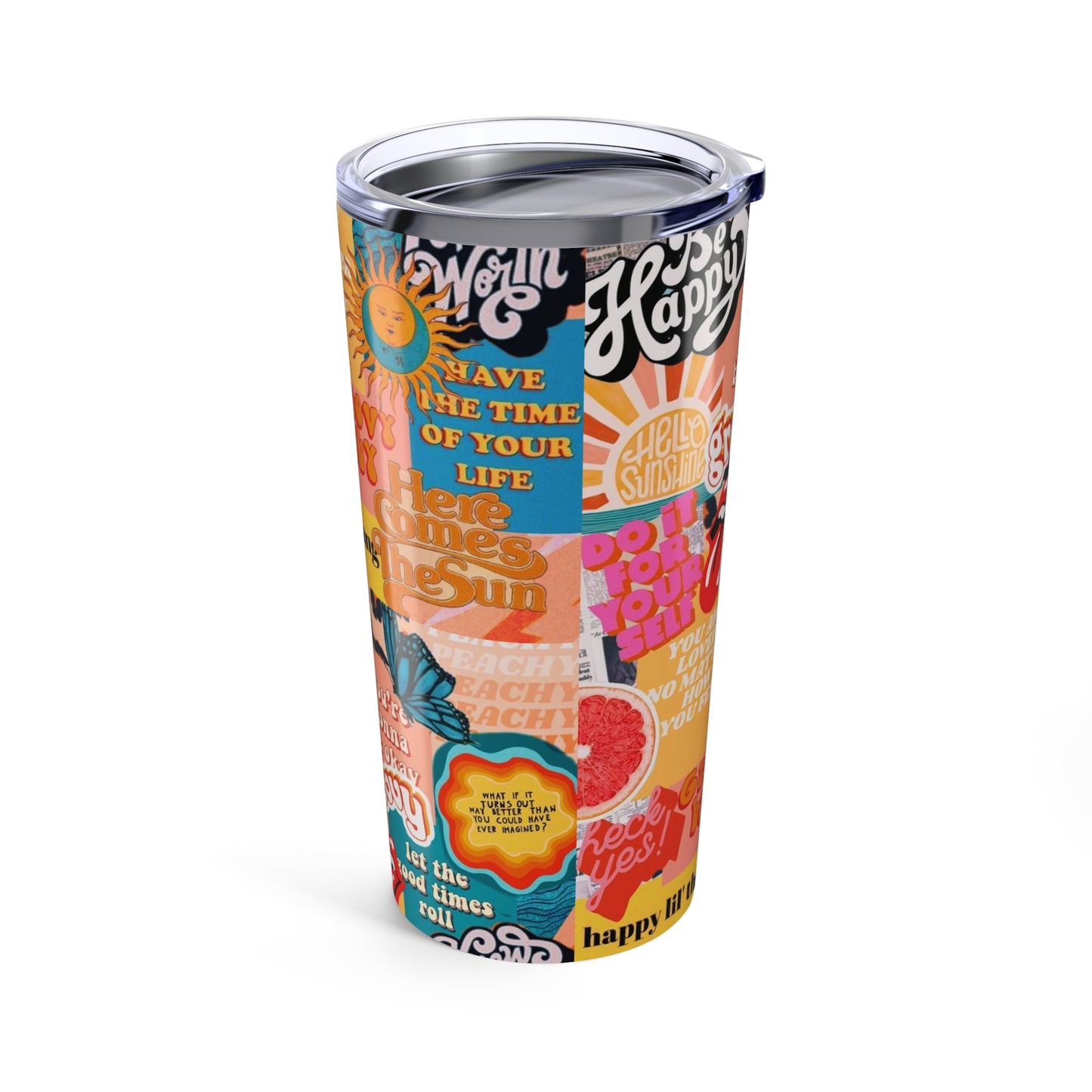 Vibrant Inspirational Tumbler | Groovy Travel Mug | Motivational Drinkware | Positive Vibes Cup | Gifts for Her | Summer Hydration