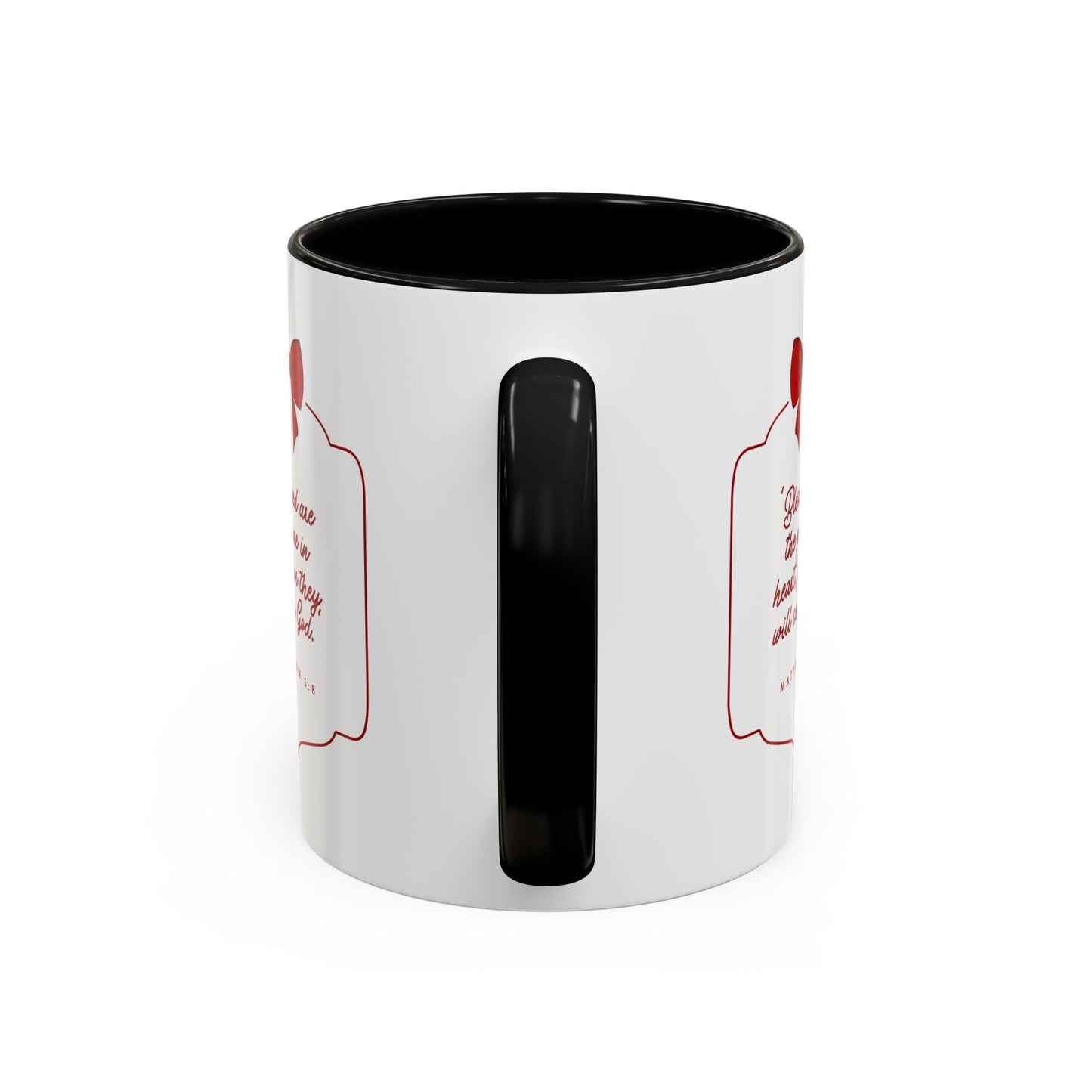 Inspirational Scripture Coffee Mug - "Blessed are the pure in heart" (Accent, 11/15oz)