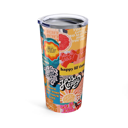 Vibrant Inspirational Tumbler | Groovy Travel Mug | Motivational Drinkware | Positive Vibes Cup | Gifts for Her | Summer Hydration