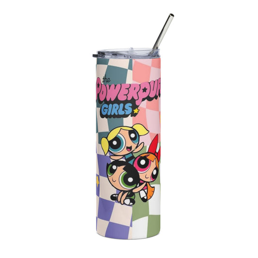 Powerpuff Girls Stainless Steel Tumbler, 20oz - Cute Travel Mug, Cartoon Drinkware, Birthday Gift, Eco-Friendly, Kids & Adults