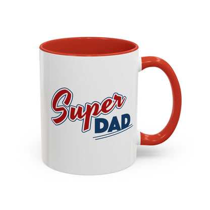 Super Dad Accent Coffee Mug, Gift for Dad, Father's Day Mug, Funny Coffee Cup, Superhero Dad Mug, Personalized Gift