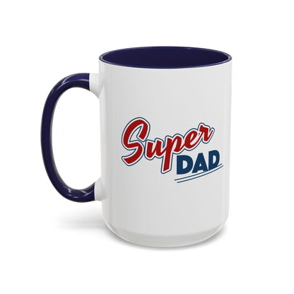 Super Dad Accent Coffee Mug, Gift for Dad, Father's Day Mug, Funny Coffee Cup, Superhero Dad Mug, Personalized Gift