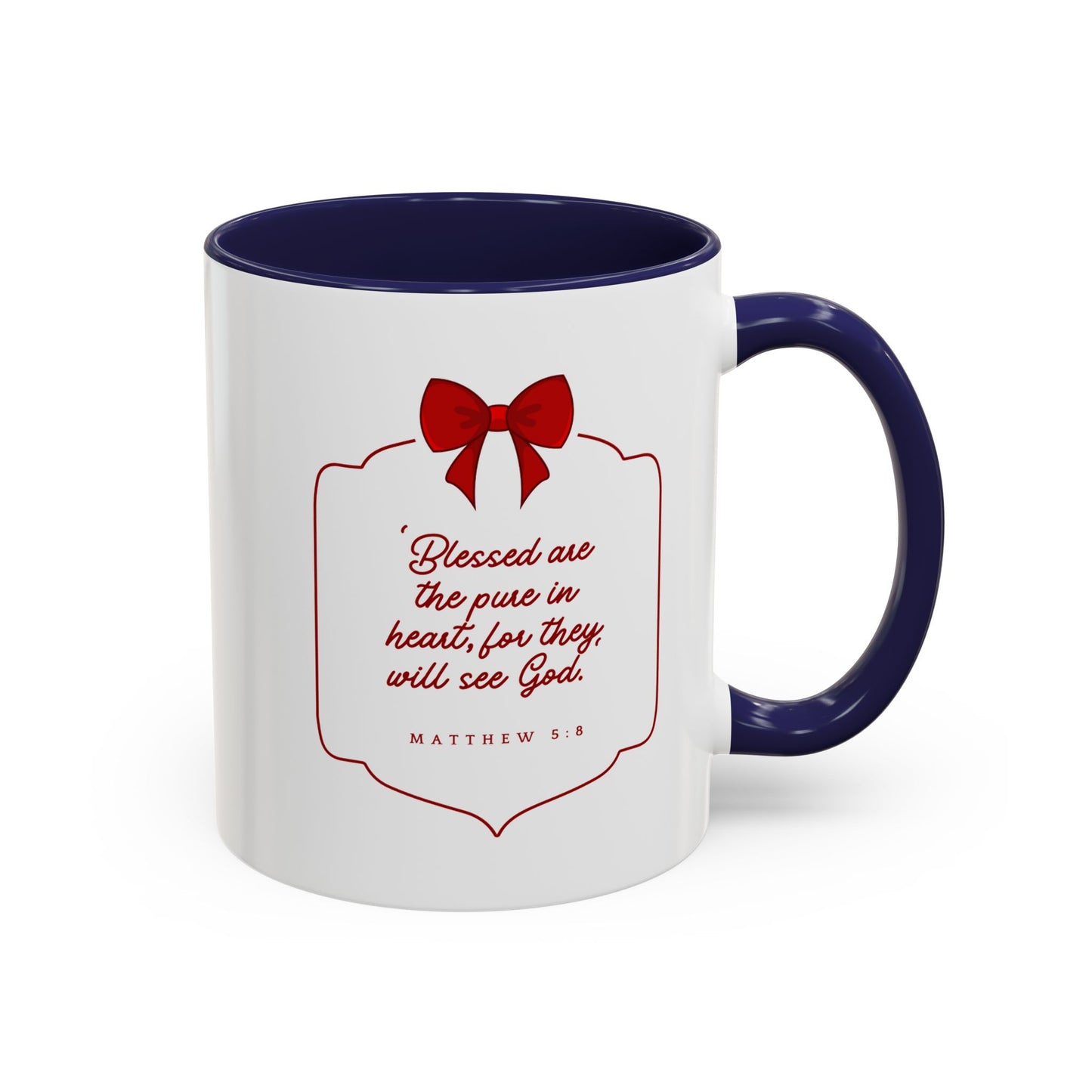 Inspirational Scripture Coffee Mug - "Blessed are the pure in heart" (Accent, 11/15oz)
