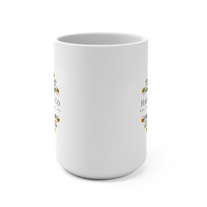Floral Design Coffee Mug - Happy Sips Co - 15oz Custom Drinkware