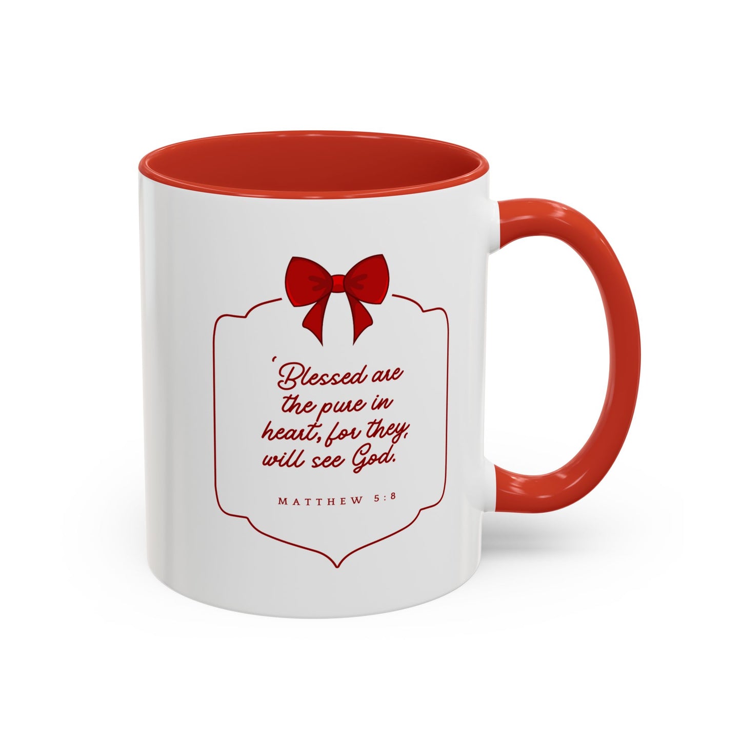 Inspirational Scripture Coffee Mug - "Blessed are the pure in heart" (Accent, 11/15oz)