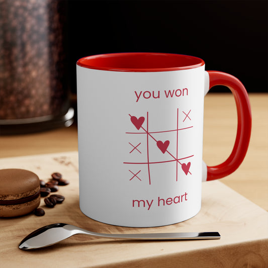 Cute Heart Winning Accent Mugs – Perfect for Valentine's Day, Gift for Him/Her, Coffee Lover, Romantic Morning Mug, Sweetheart Coffee Cup