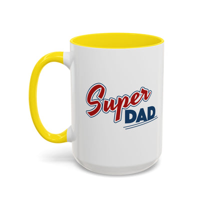 Super Dad Accent Coffee Mug, Gift for Dad, Father's Day Mug, Funny Coffee Cup, Superhero Dad Mug, Personalized Gift
