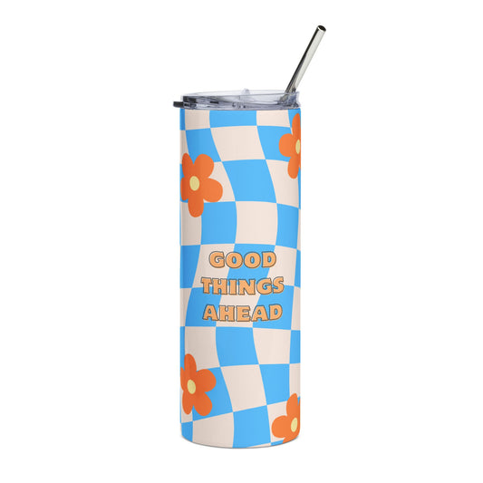 Good Things Ahead Stainless Steel Tumbler - 20oz Floral Travel Mug