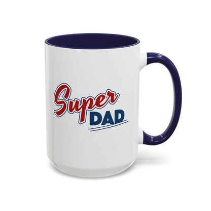 Super Dad Accent Coffee Mug, Gift for Dad, Father's Day Mug, Funny Coffee Cup, Superhero Dad Mug, Personalized Gift