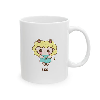 Cheerful Cartoon Character Ceramic Mug - Leo