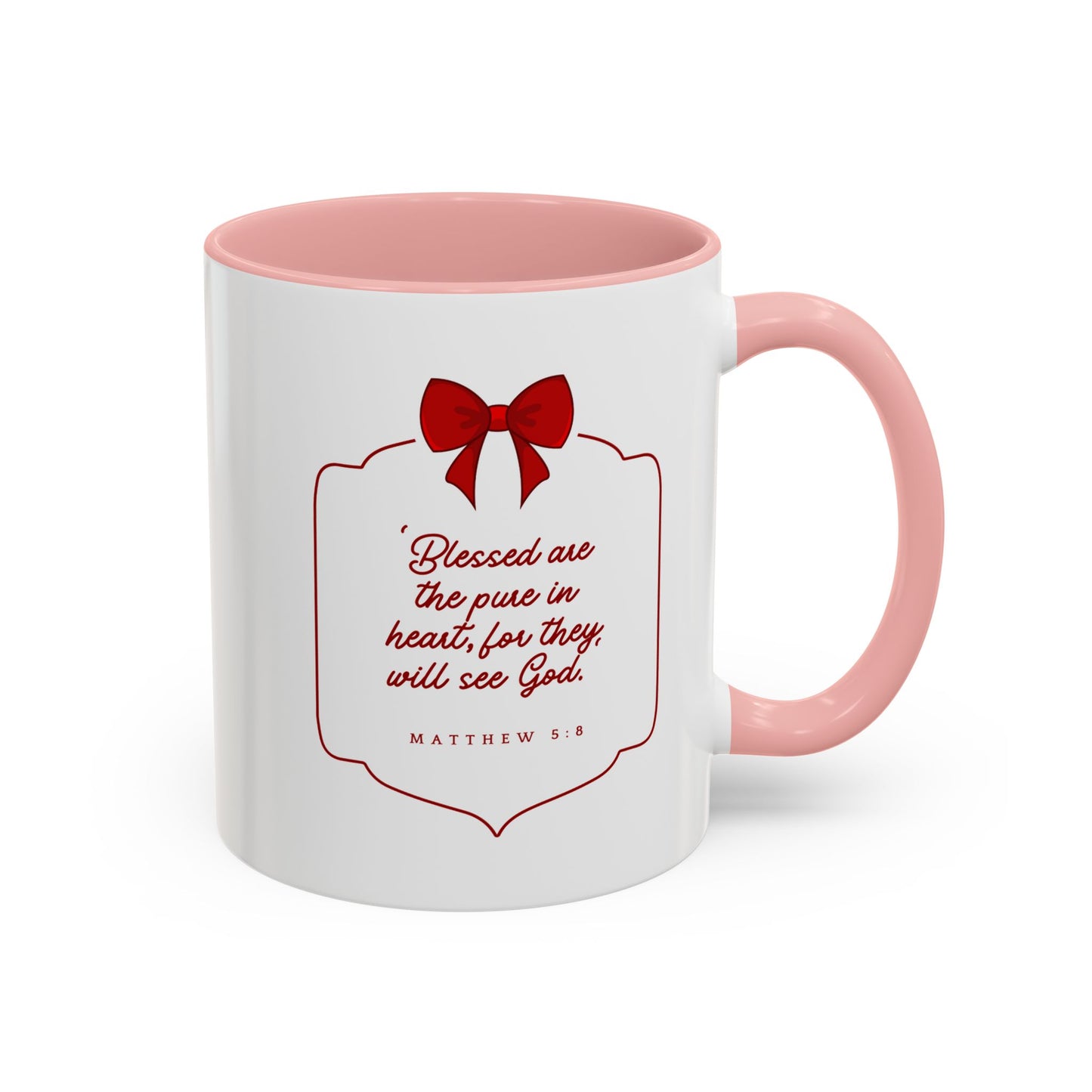 Inspirational Scripture Coffee Mug - "Blessed are the pure in heart" (Accent, 11/15oz)