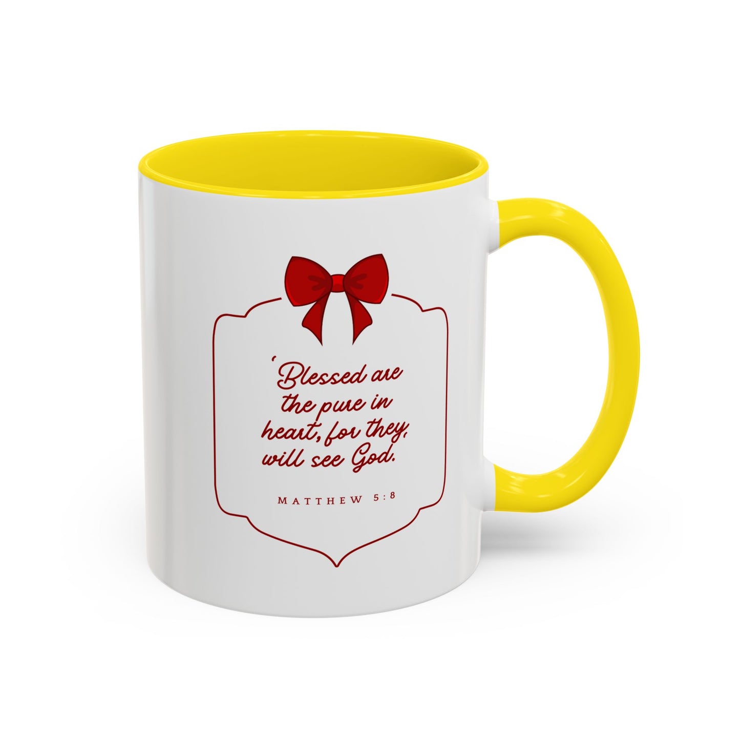 Inspirational Scripture Coffee Mug - "Blessed are the pure in heart" (Accent, 11/15oz)