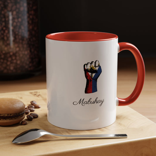 Mabuhay Accent Coffee Mug - Inspirational Gift, Filipino Heritage Celebration, Coffee Lover Mug, Unique Tea Cup, Motivational Decor