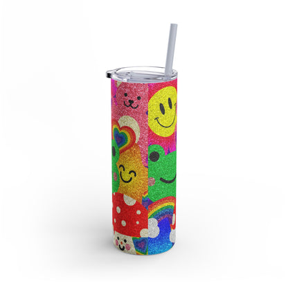 Colorful Glitter Smile Tumbler - 20oz | Fun Drinkware for Happy Vibes