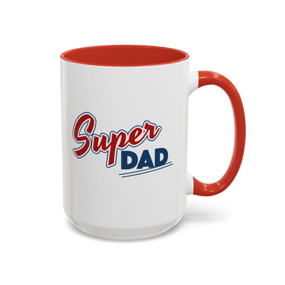 Super Dad Accent Coffee Mug, Gift for Dad, Father's Day Mug, Funny Coffee Cup, Superhero Dad Mug, Personalized Gift