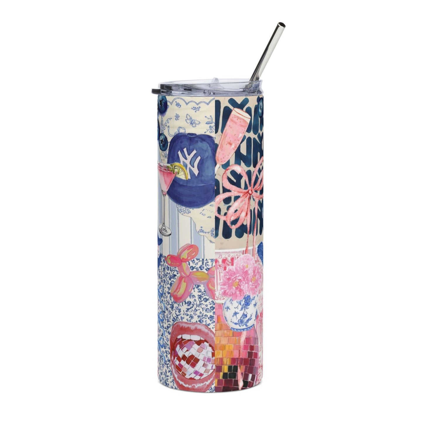 Chic Floral Stainless Steel Tumbler, 20oz | Drinkware for Parties, Gifts, Home, Travel Mugs, Summer Vibes, Sipping in Style