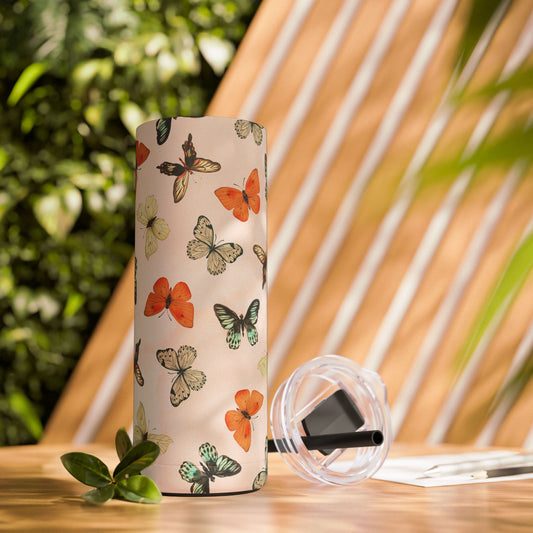 Butterfly Adventure Tumbler | 20oz Travel Mug | Cute Gift for Nature Lovers | Summer Hydration | Floral Drinkware | Eco-Friendly Cups