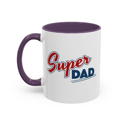 Super Dad Accent Coffee Mug, Gift for Dad, Father's Day Mug, Funny Coffee Cup, Superhero Dad Mug, Personalized Gift