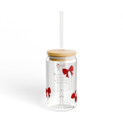 16oz Inspirational Sipper Glass – "Blessed are the Pure in Heart" Holiday Drink Tumbler