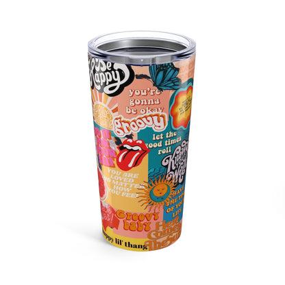 Vibrant Inspirational Tumbler | Groovy Travel Mug | Motivational Drinkware | Positive Vibes Cup | Gifts for Her | Summer Hydration