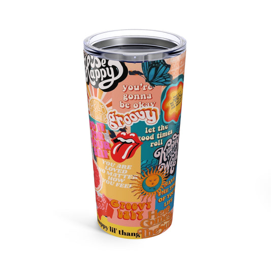 Vibrant Inspirational Tumbler | Groovy Travel Mug | Motivational Drinkware | Positive Vibes Cup | Gifts for Her | Summer Hydration