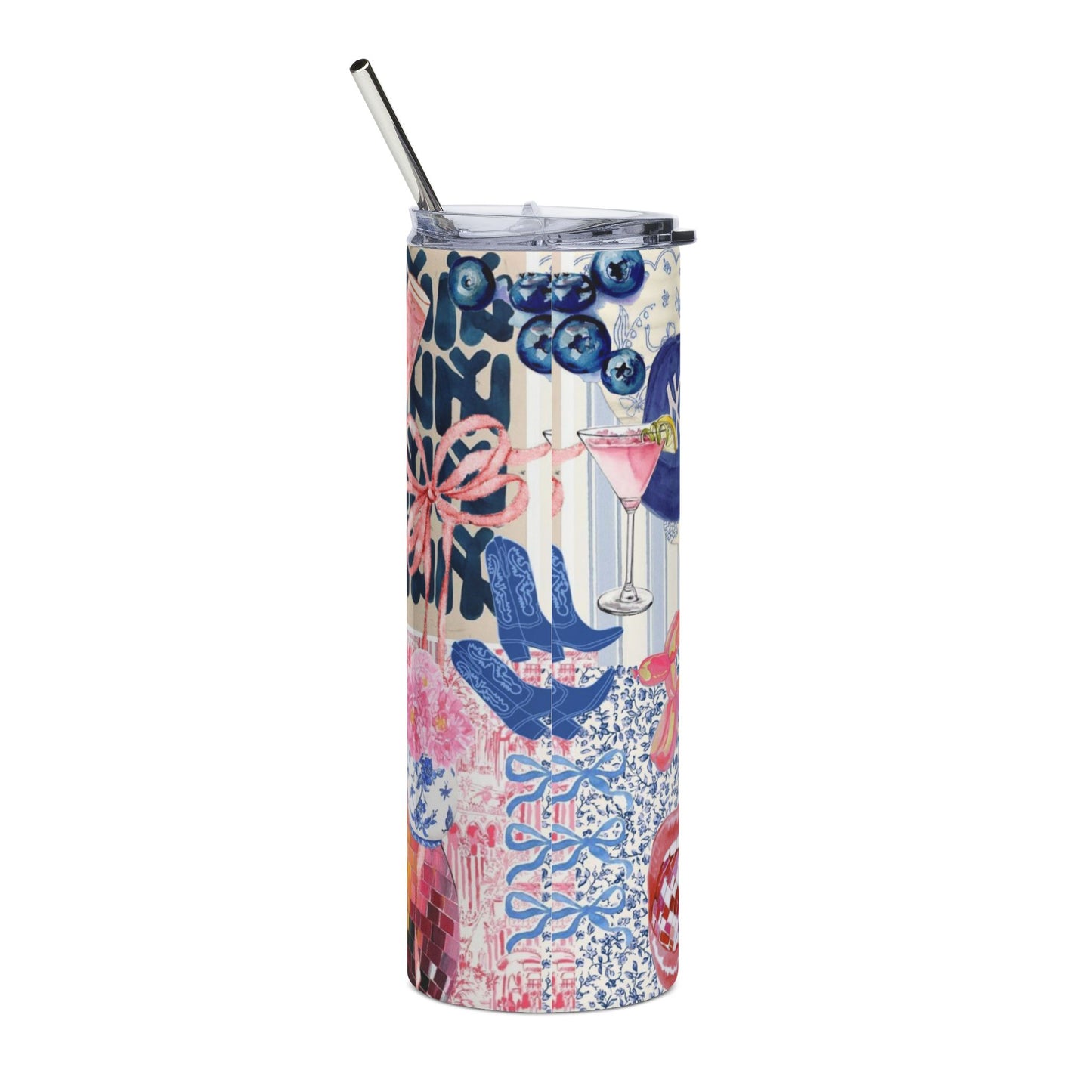 Chic Floral Stainless Steel Tumbler, 20oz | Drinkware for Parties, Gifts, Home, Travel Mugs, Summer Vibes, Sipping in Style