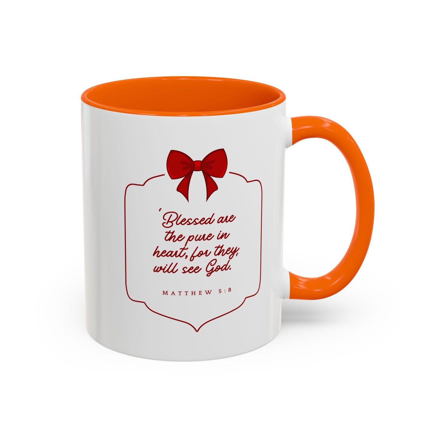 Inspirational Scripture Coffee Mug - "Blessed are the pure in heart" (Accent, 11/15oz)