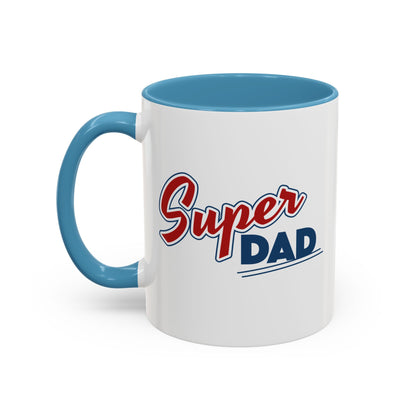 Super Dad Accent Coffee Mug, Gift for Dad, Father's Day Mug, Funny Coffee Cup, Superhero Dad Mug, Personalized Gift
